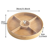 Round Bamboo Snack Serving Tray – Eco-Friendly Platter for Fruit, Cheese & Appetisers - 45-Degree Angle
