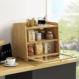Enclosed Bread Box – Large Kitchen Countertop Bread Storage Container for Freshness & Organisation - Front View