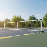 Portable 6.7m Pickleball Net Set – Heavy Duty Metal Frame with Wheels - Side View