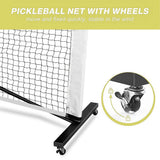 Portable 6.7m Pickleball Net Set – Heavy Duty Metal Frame with Wheels - Low Angle