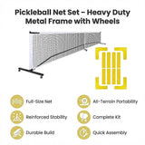 Portable 6.7m Pickleball Net Set – Heavy Duty Metal Frame with Wheels - Extra Image