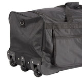 Large Black Wheeled Travel Duffle Bag Rolling Luggage Trolley for Sports and Getaways