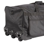 Large Black Wheeled Travel Duffle Bag Rolling Luggage Trolley for Sports and Getaways
