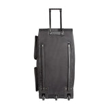 Large Black Wheeled Travel Duffle Bag Rolling Luggage Trolley for Sports and Getaways - Low Angle
