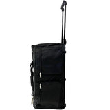 Large Black Wheeled Travel Duffle Bag – Rolling Luggage Trolley - Top-Down View