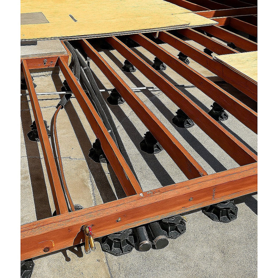 12 Pack Adjustable Deck Support Pedestals Deck Foundation Bases for Raised Outdoor Flooring