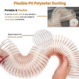 2m PU Flexible Ducting Hose – Clear Ventilation & Dust Extraction Tube for Woodworking & Fume Control - Rear View