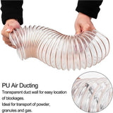2m PU Flexible Ducting Hose – Clear Ventilation & Dust Extraction Tube for Woodworking & Fume Control - Close-Up Angle