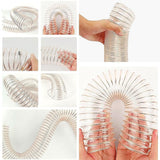 2m PU Flexible Ducting Hose – Clear Ventilation & Dust Extraction Tube for Woodworking & Fume Control - Low Angle