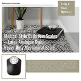 Medical Style Bathroom Scales Large Analogue Dial Heavy Duty Mechanical Scale for Home Use - Rear View