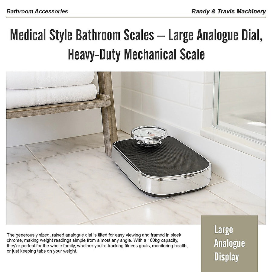 Medical Style Bathroom Scales Large Analogue Dial Heavy Duty Mechanical Scale for Home Use