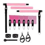14pc Pilates Bar Kit with Resistance Bands & Belt – Home Fitness Pedal Puller