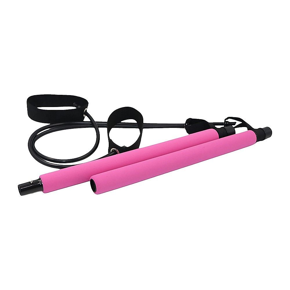 14pc Pilates Bar Kit with Resistance Bands & Belt – Home Fitness Pedal Puller