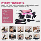14pc Pilates Bar Kit with Resistance Bands & Belt – Home Fitness Pedal Puller - Extra Image