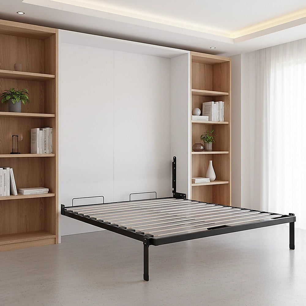 Double DIY Wall Bed Hardware Kit with Gold handle – Frame & Mechanism for Custom Build
