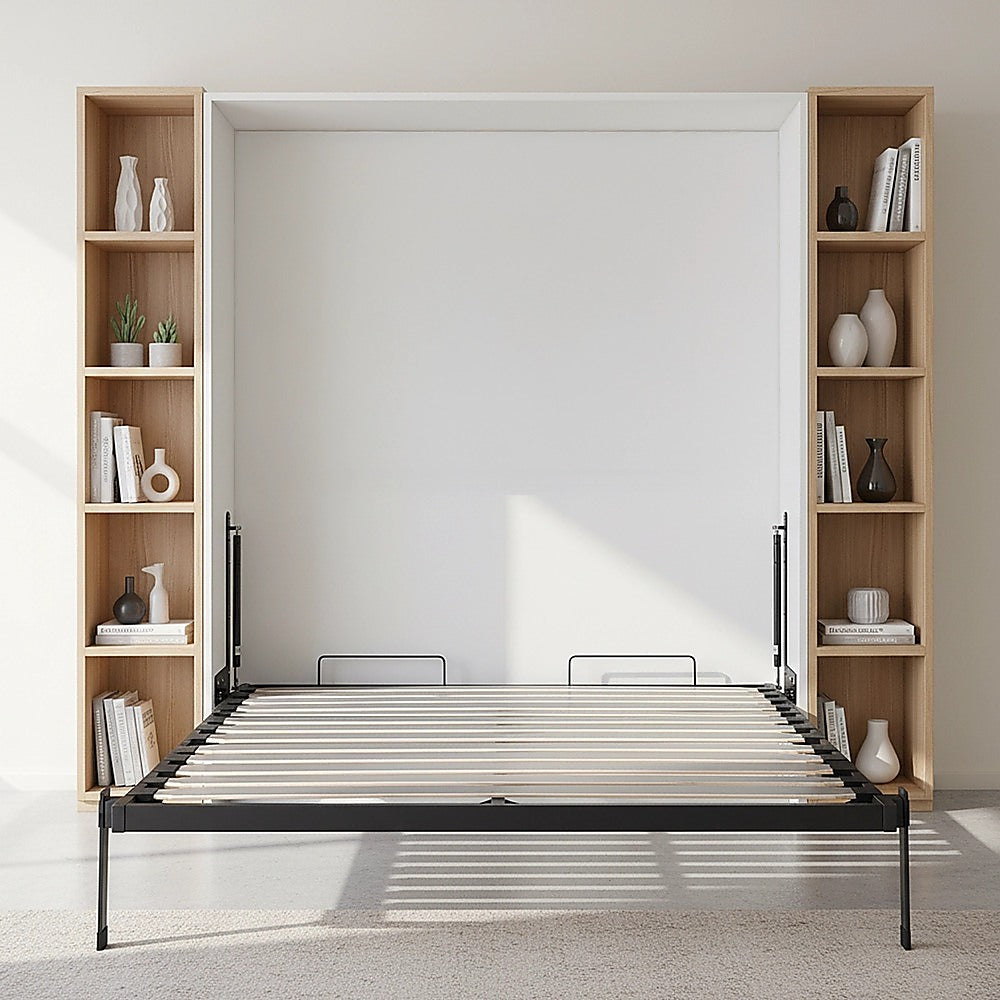 Double DIY Wall Bed Hardware Kit with Gold handle – Frame & Mechanism for Custom Build