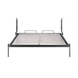 Double Wall Bed in White Gloss – Space Saving Murphy Bed Kit with Silver Door Handle - Rear View