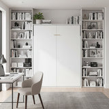 Double Wall Bed in White Gloss – Space Saving Murphy Bed Kit with Silver Door Handle - Extra Image