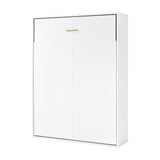Double Wall Bed in White Gloss – Space Saving Murphy Bed Kit with Silver Door Handle - Extra Image