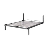 Double Wall Bed in White Gloss – Space Saving Murphy Bed Kit with Black Door Handle - 45-Degree Angle