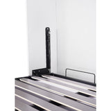 Double Wall Bed in White Gloss – Space Saving Murphy Bed Kit with Black Door Handle - Low Angle
