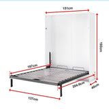 Double Wall Bed in White Gloss – Space Saving Murphy Bed Kit with Gold Door Handle - Extra Image