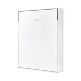 Queen Wall Bed in White Gloss – Space Saving Murphy Bed Kit with Silver Door Handle