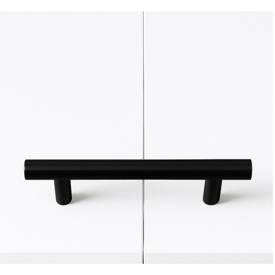 Queen Wall Bed in White Gloss – Space Saving Murphy Bed Kit with Black Door Handle