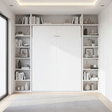 Queen Wall Bed in White Gloss – Space Saving Murphy Bed Kit with Gold Door Handle - Extra Image