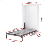 Single Wall Bed in White Gloss – Space Saving Murphy Bed Kit with Silver Door Handle - Extra Image