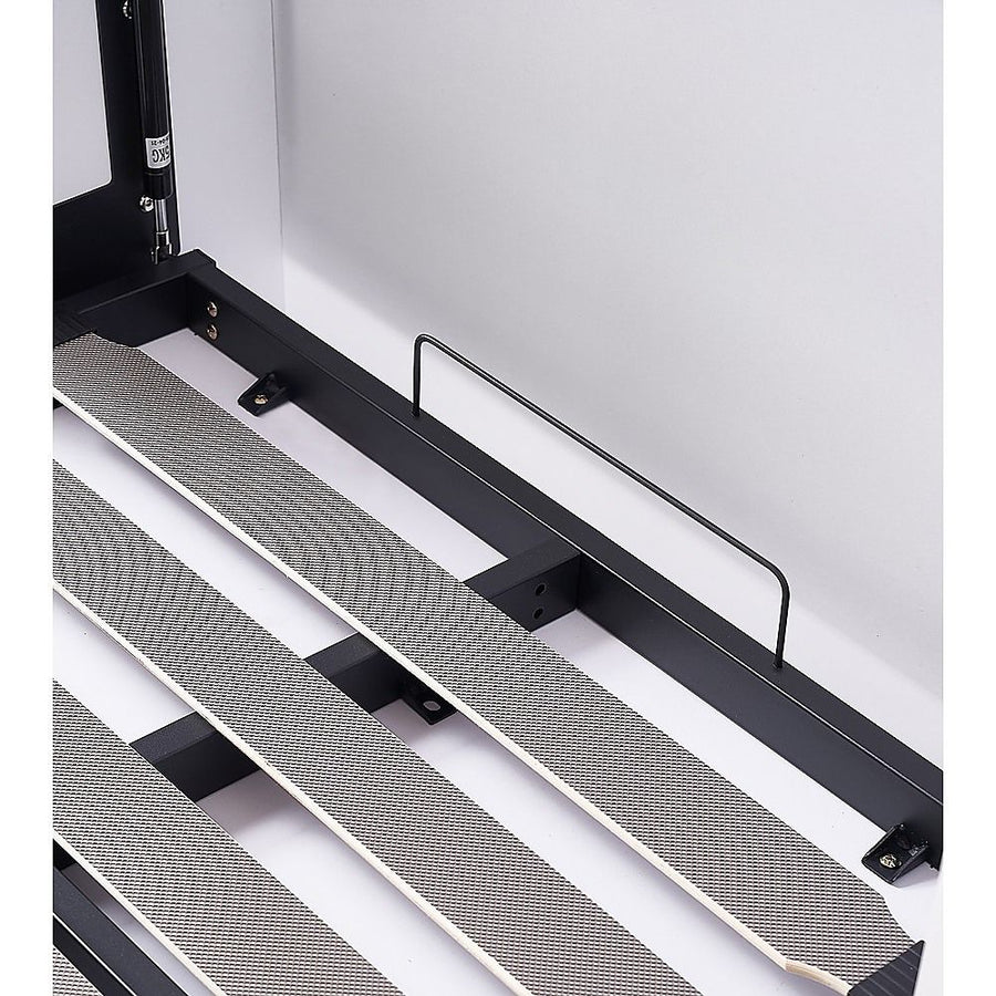 Single Wall Bed in White – Space Saving Murphy Bed Kit with Silver Door Handle