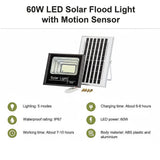 60W LED Solar Flood Light with Motion Sensor – Outdoor Security Lighting