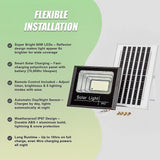 60W LED Solar Flood Light with Motion Sensor – Outdoor Security Lighting - Low Angle