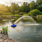 Large Floating Pond Fountain Pump – Outdoor Water Feature & Aerator - Top-Down View