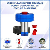 Large Floating Pond Fountain Pump – Outdoor Water Feature & Aerator - Rear View