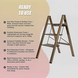 3 Step Ladder Foldable Lightweight – Anti-Slip Safety Stool for Home & Office - 45-Degree Angle