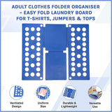 Adult Clothes Folder Organiser – Easy Fold Laundry Board for T-Shirts, Jumpers & Tops - Side View