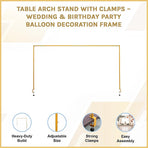 Table Arch Stand with Clamps – Wedding & Birthday Party Balloon Decoration Frame