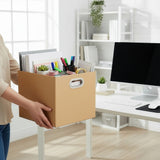 10Pcs Corrugated Cardboard Storage Boxes – Multi-Purpose Organising Cartons - Top-Down View