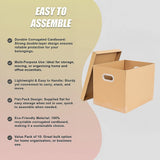 10Pcs Corrugated Cardboard Storage Boxes – Multi-Purpose Organising Cartons - Side View