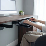 Wall Mount Keyboard Tray – Adjustable Folding Arm Workstation - Front View