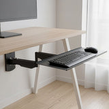 Wall Mount Keyboard Tray – Adjustable Folding Arm Workstation - Side View