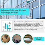 9m Extendable Ceiling Duster Kit – Heavy Duty Telescopic Pole Cleaner