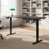 160cm Electric Standing Desk – Height Adjustable Sit Stand Office Table in Black - Top-Down View