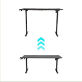 160cm Electric Standing Desk – Height Adjustable Sit Stand Office Table in Black - Low Angle