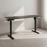 160cm Electric Standing Desk – Height Adjustable Sit Stand Office Table in Black - Rear View