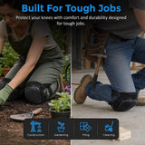 Heavy Duty Work Knee Pads – Construction Safety Pads with Soft Foam & Gel Cushion for All-Day Comfort - Rear View