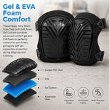 Heavy Duty Work Knee Pads – Construction Safety Pads with Soft Foam & Gel Cushion for All-Day Comfort - Close-Up Angle