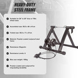 Indoor Bicycle Trainer – Magnetic Stationary Bike Stand for Home Fitness Workouts - 45-Degree Angle