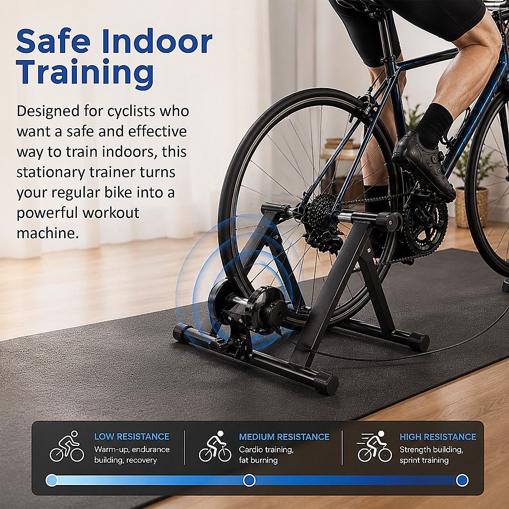 Indoor Bicycle Trainer – Magnetic Stationary Bike Stand for Home Fitness Workouts